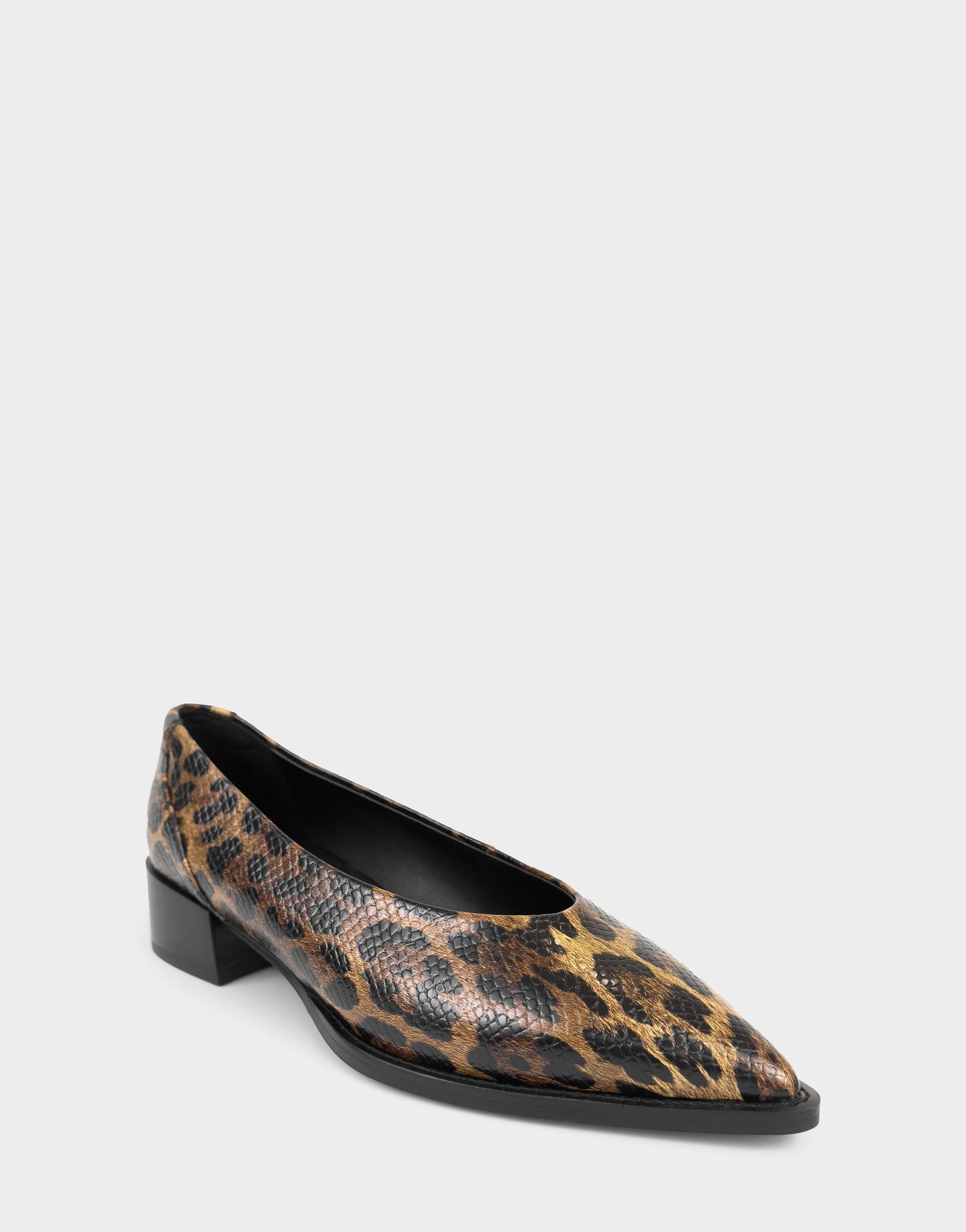 Aerosoles Women's Tailored Flat in Mocha Jaguar Embossed Print