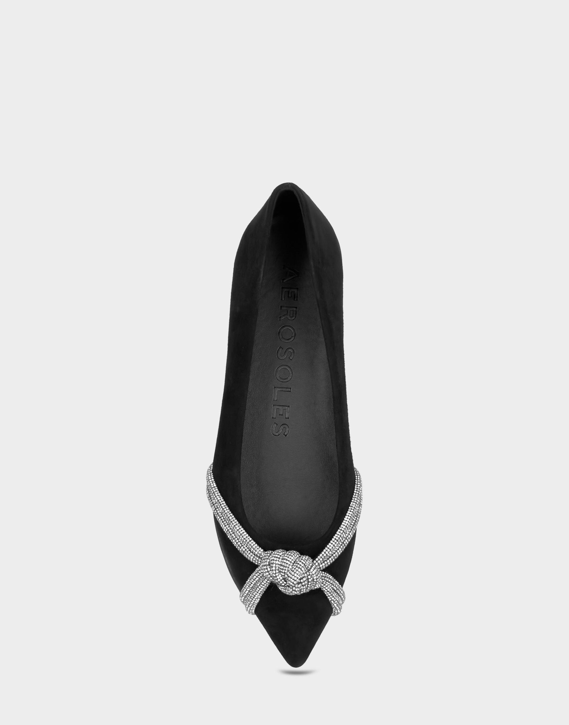 Aerosoles Women's Dress Flat in Black Suede