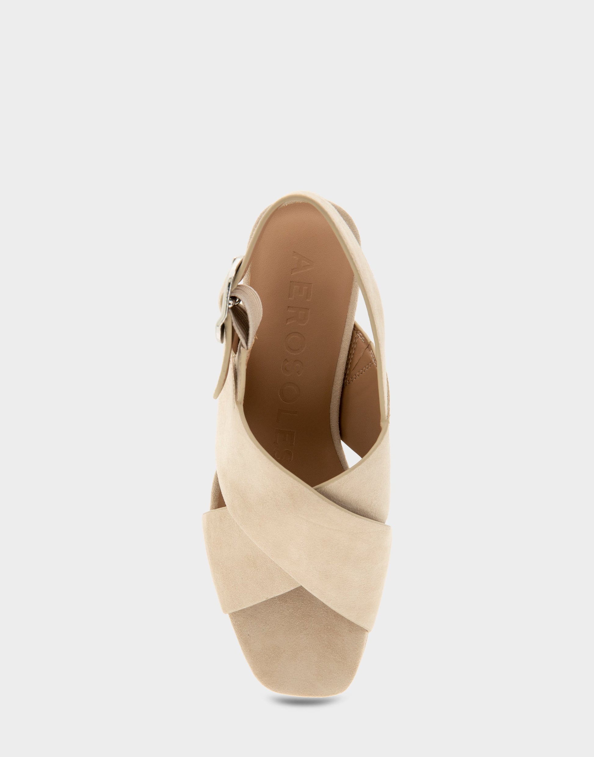 Aerosoles Women's Platform Sandal in Stone Suede