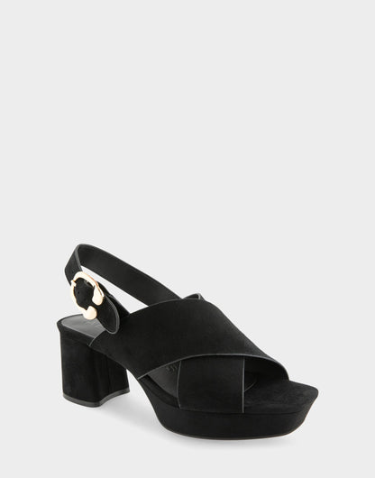 Aerosoles Women's Platform Sandal in Black Suede