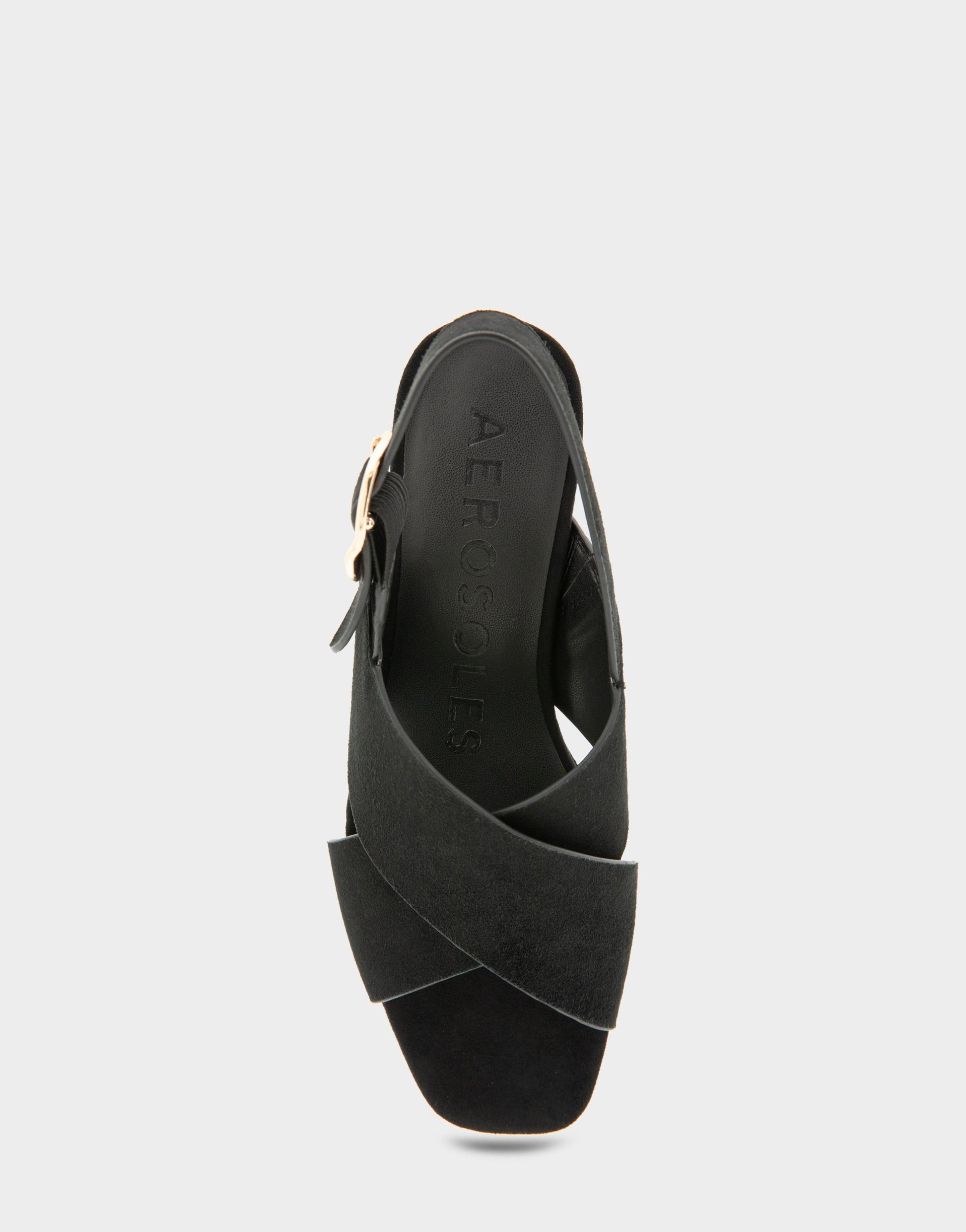 Aerosoles Women's Platform Sandal in Black Suede