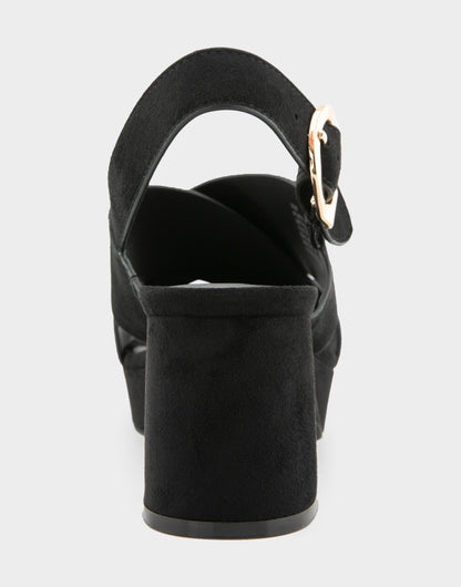 Aerosoles Women's Platform Sandal in Black Suede