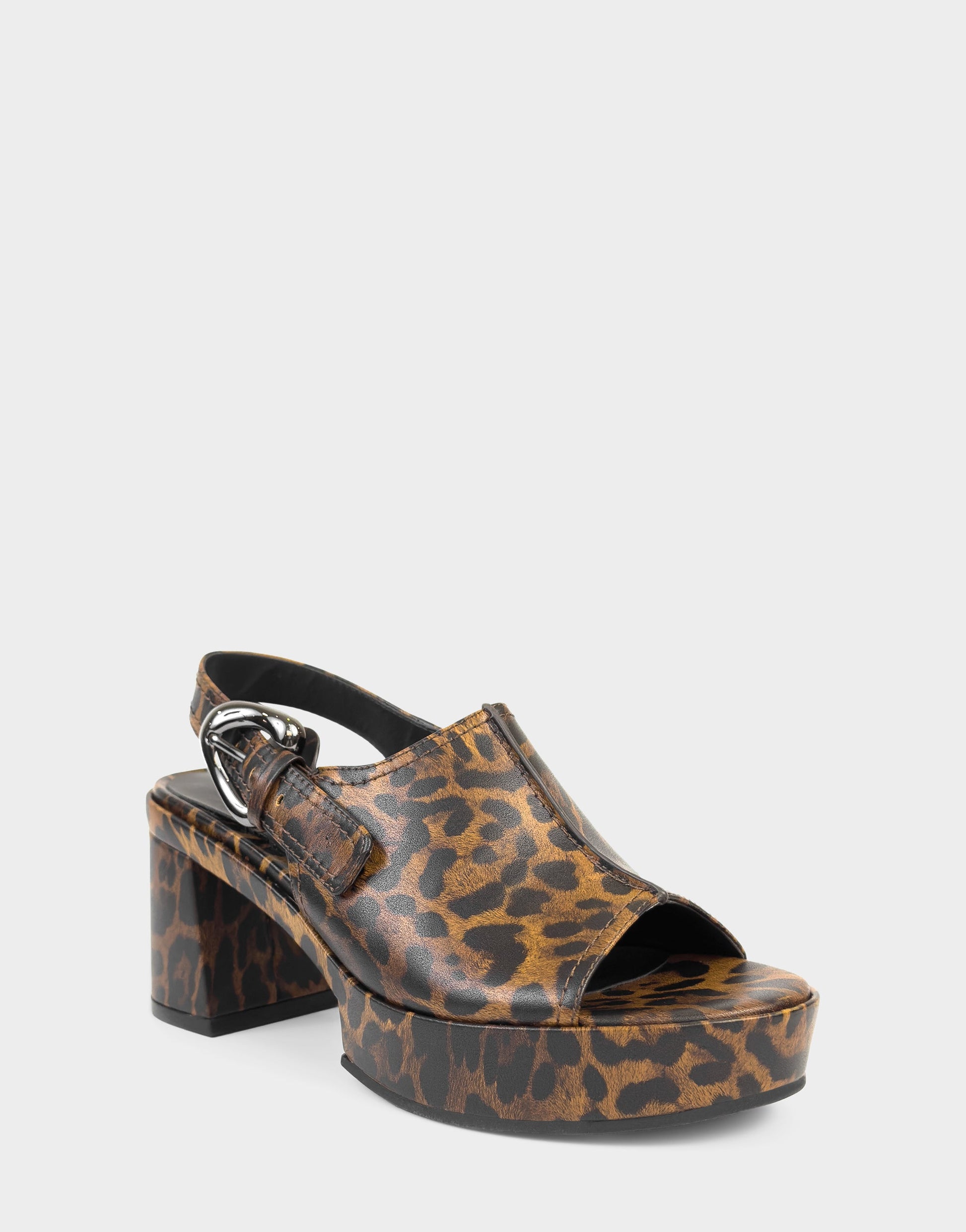 Aerosoles Women's Platform Sandal in Leopard Print Faux Leather