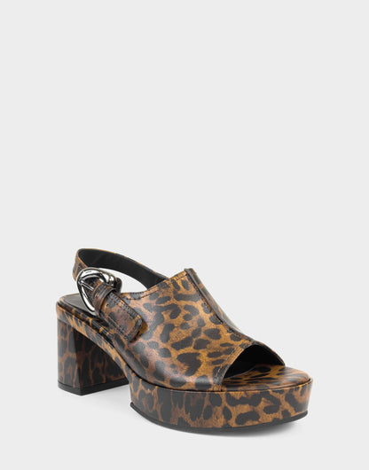 Aerosoles Women's Platform Sandal in Leopard Print Faux Leather
