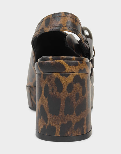 Aerosoles Women's Platform Sandal in Leopard Print Faux Leather