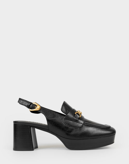Aerosoles Women's Slingback Platform in Black Leather