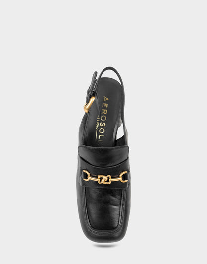 Aerosoles Women's Slingback Platform in Black Leather
