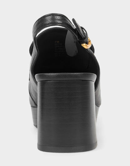 Aerosoles Women's Slingback Platform in Black Leather