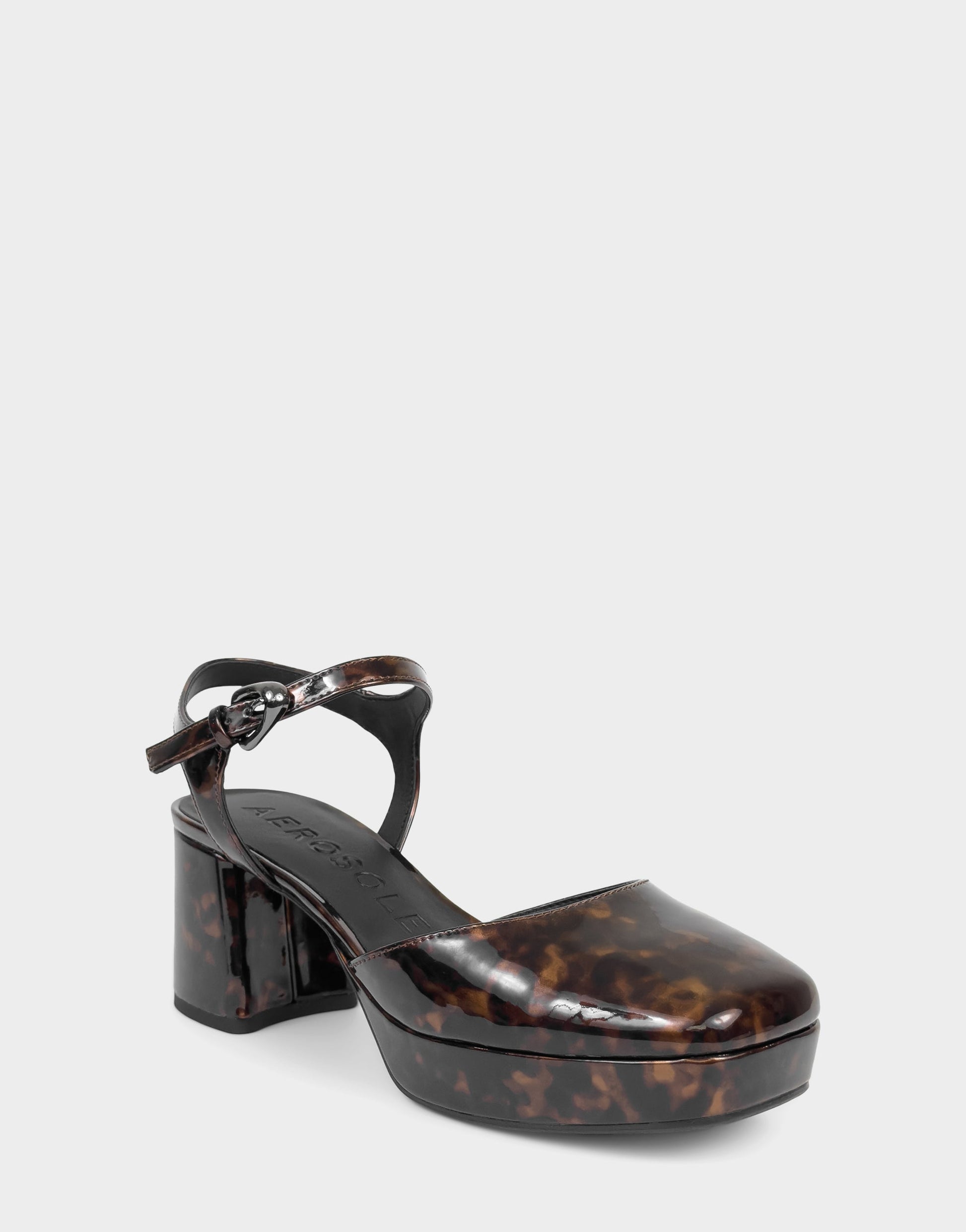 Aerosoles Women's Two Piece Platform in Tortoise Patent