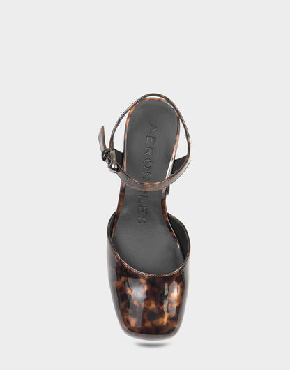 Aerosoles Women's Two Piece Platform in Tortoise Patent