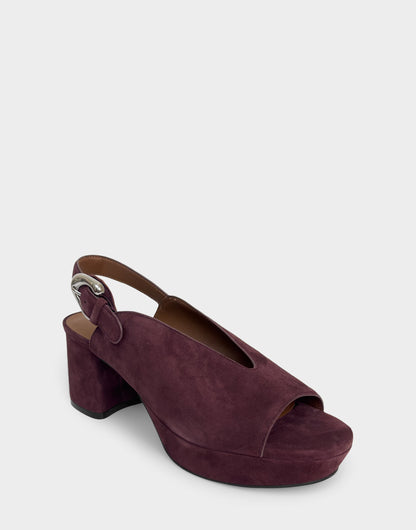Aerosoles Women's Platform Sandal in Fig Suede