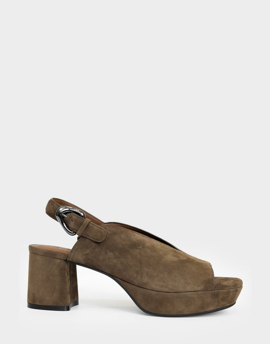 Aerosoles Women's Platform Sandal in Mocha Suede