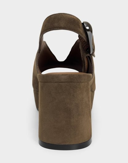 Aerosoles Women's Platform Sandal in Mocha Suede