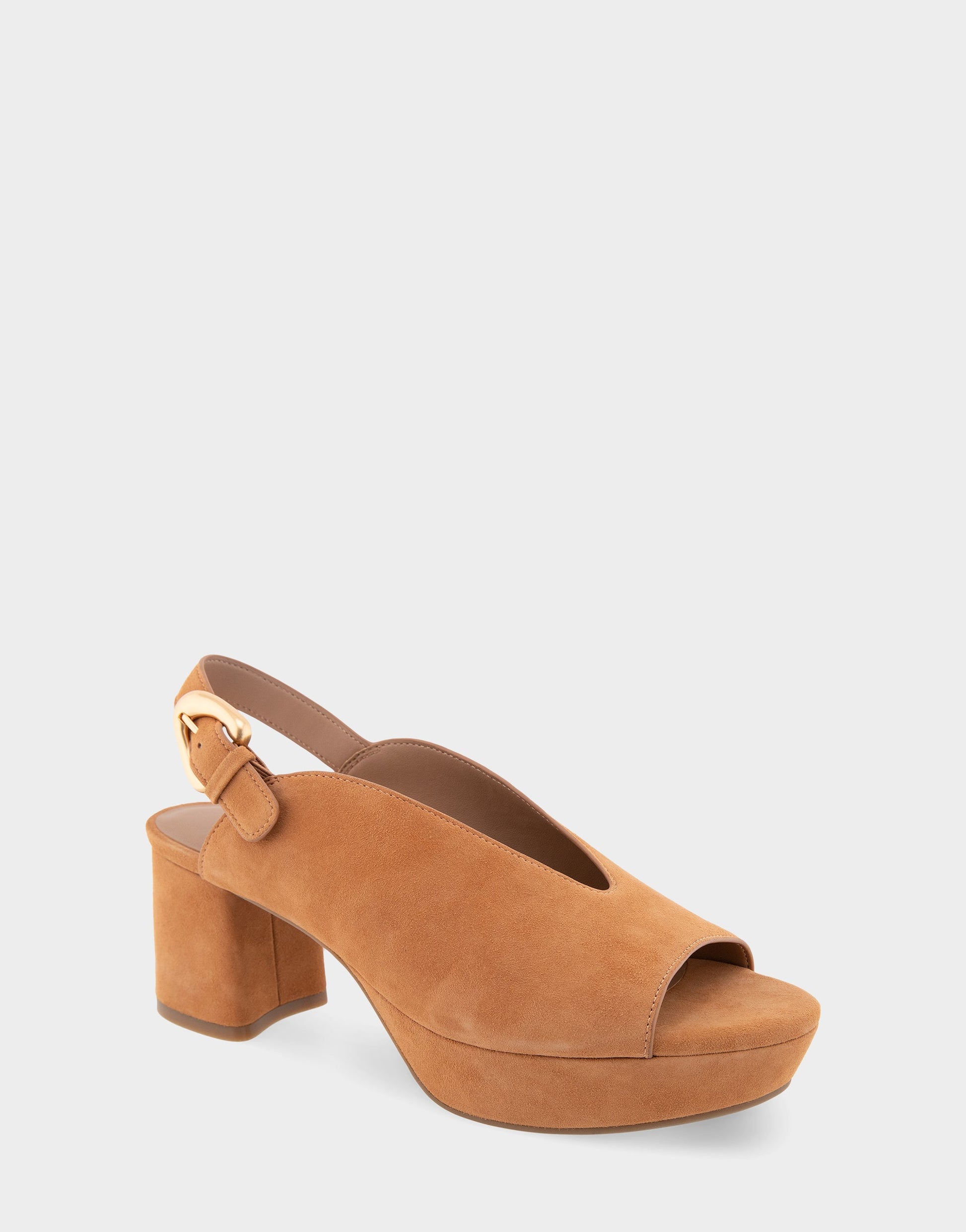 Aerosoles Cornelia Tan Suede Peep Toe Platform Sandal