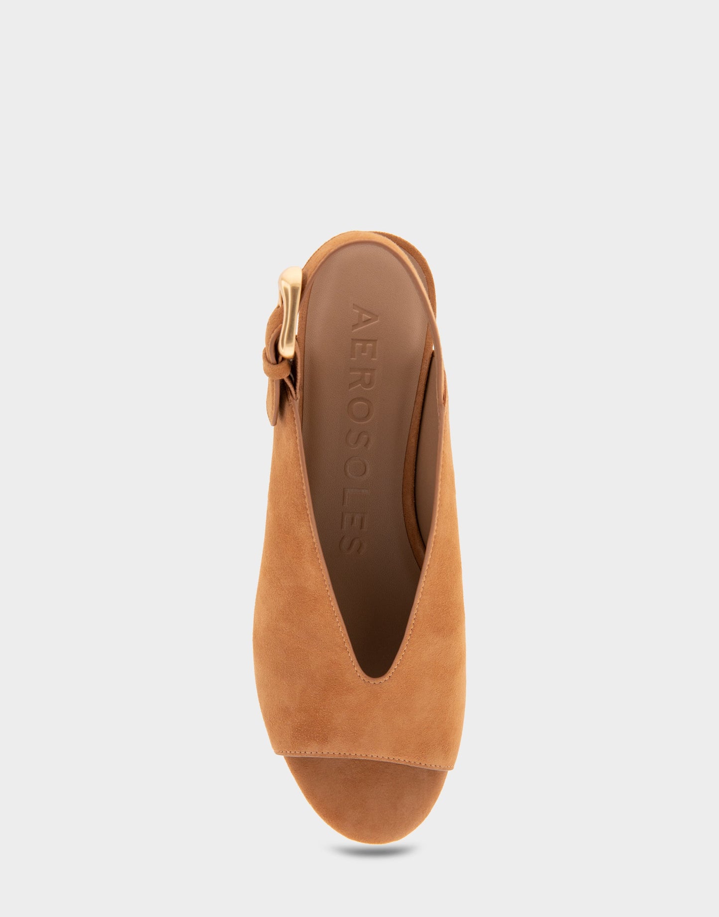 Aerosoles Cornelia Tan Suede Peep Toe Platform Sandal