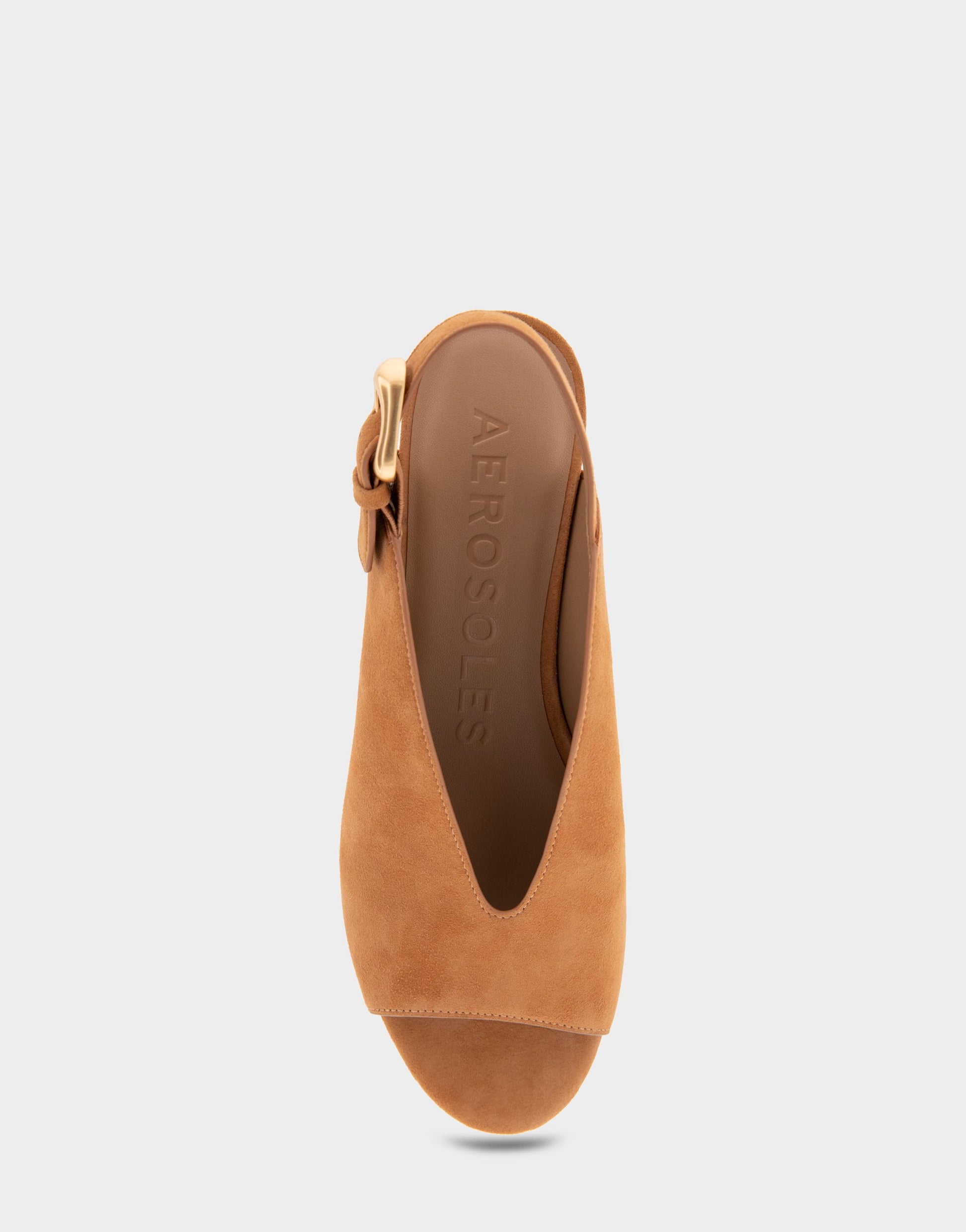 Aerosoles Cornelia Tan Suede Peep Toe Platform Sandal