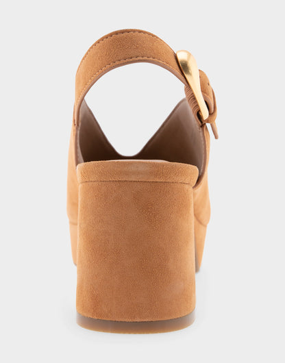Aerosoles Cornelia Tan Suede Peep Toe Platform Sandal
