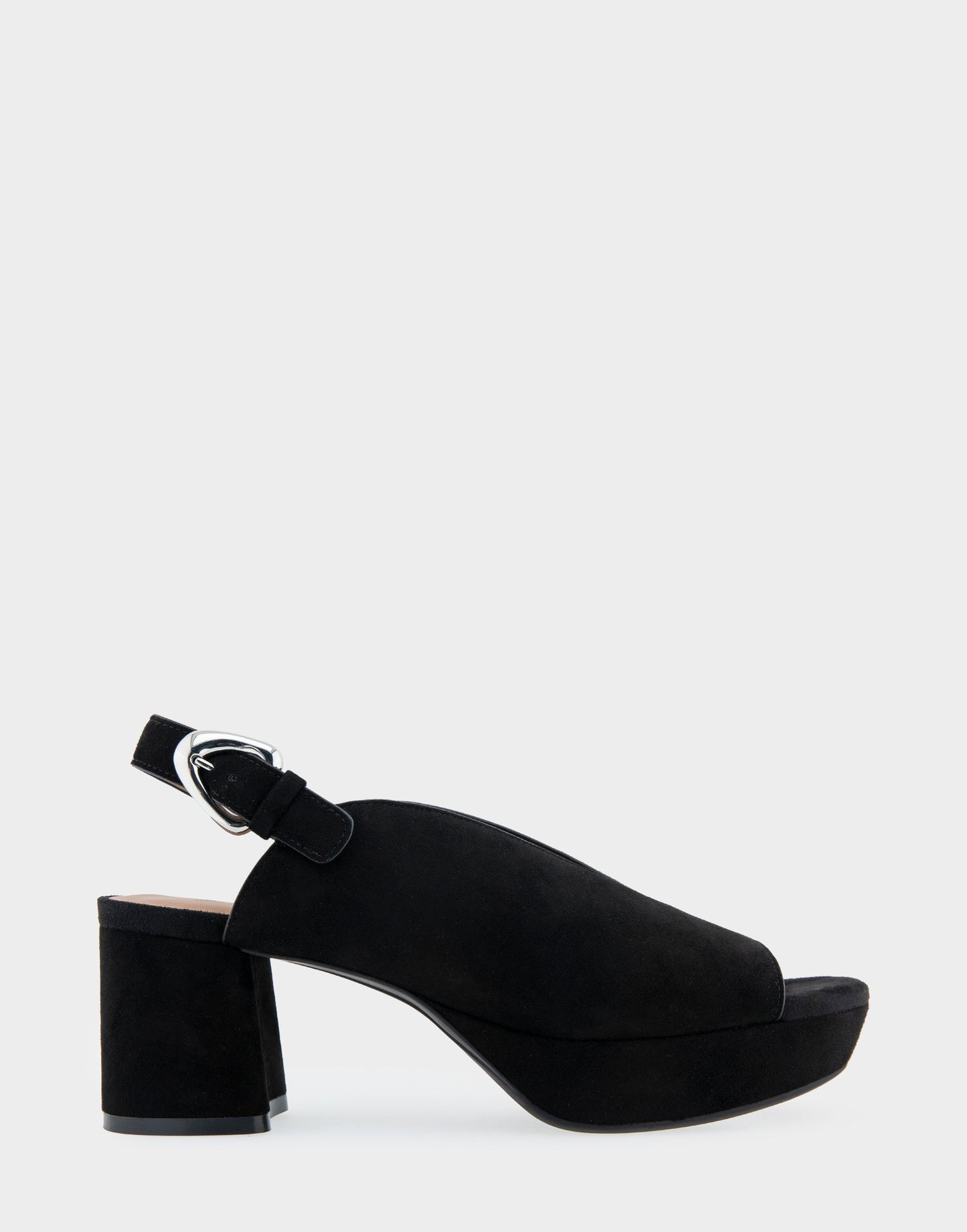 Aerosoles Cornelia Black Suede Peep Toe Platform Sandal