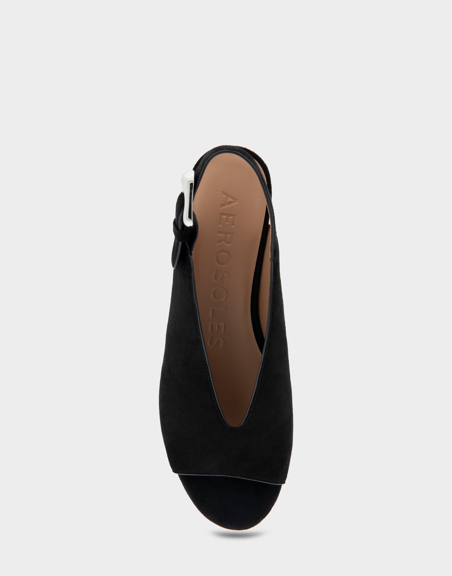 Aerosoles Cornelia Black Suede Peep Toe Platform Sandal