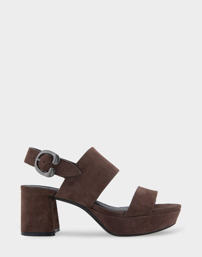 Aerosoles Comfortable Women's Platform Sandal in Brown Genuine Suede
