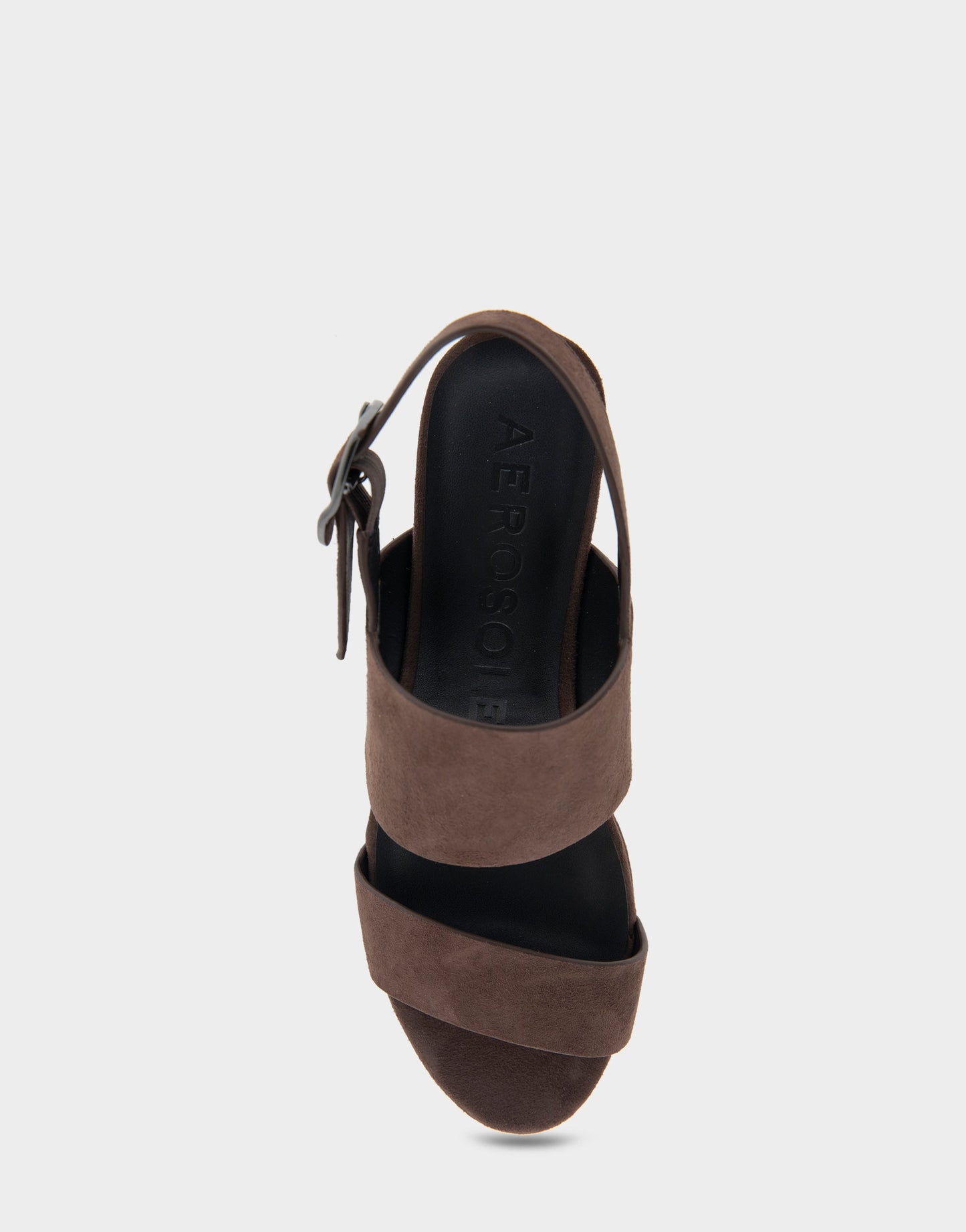 Aerosoles Comfortable Women's Platform Sandal in Brown Genuine Suede