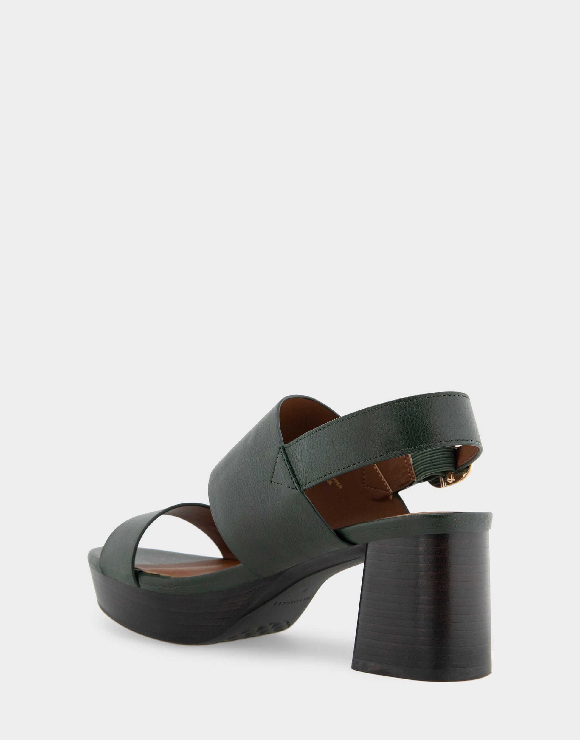 Aerosoles Comfortable Women's Platform Sandal in Fir Green Leather Leather