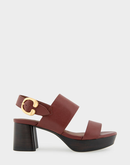 Aerosoles Comfortable Women's Platform Sandal in Clay Combo Leather Leather