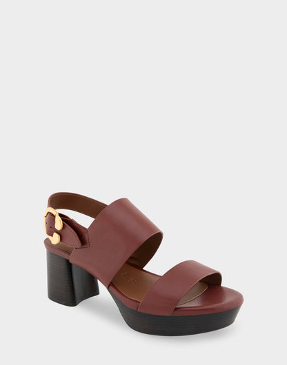 Aerosoles Comfortable Women's Platform Sandal in Clay Combo Leather Leather