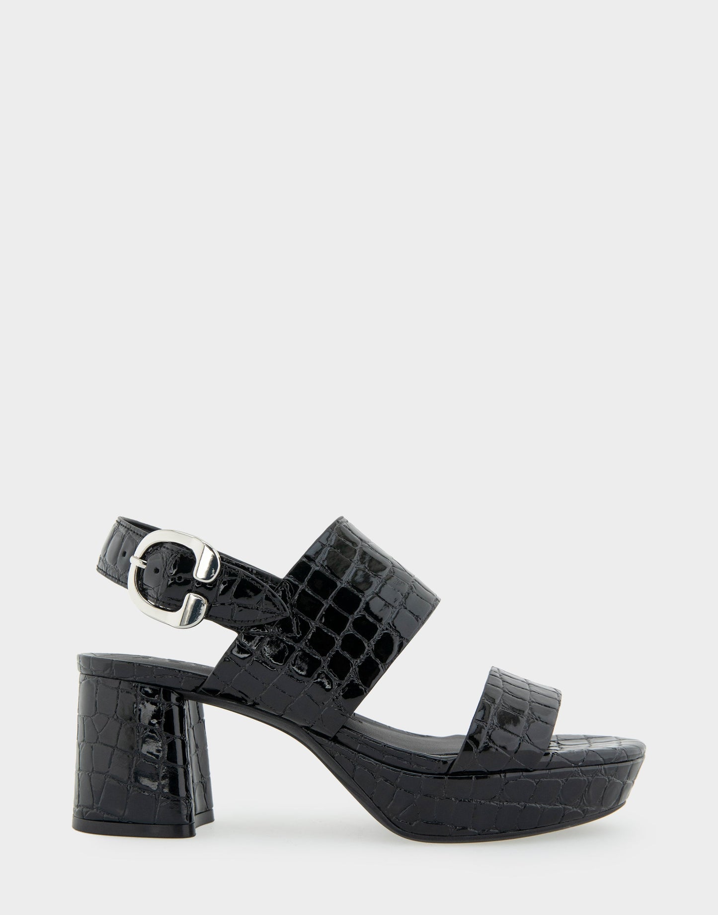 Aerosoles Comfortable Women's Platform Sandal in Black Jelly Croco Black Croco Faux Leather