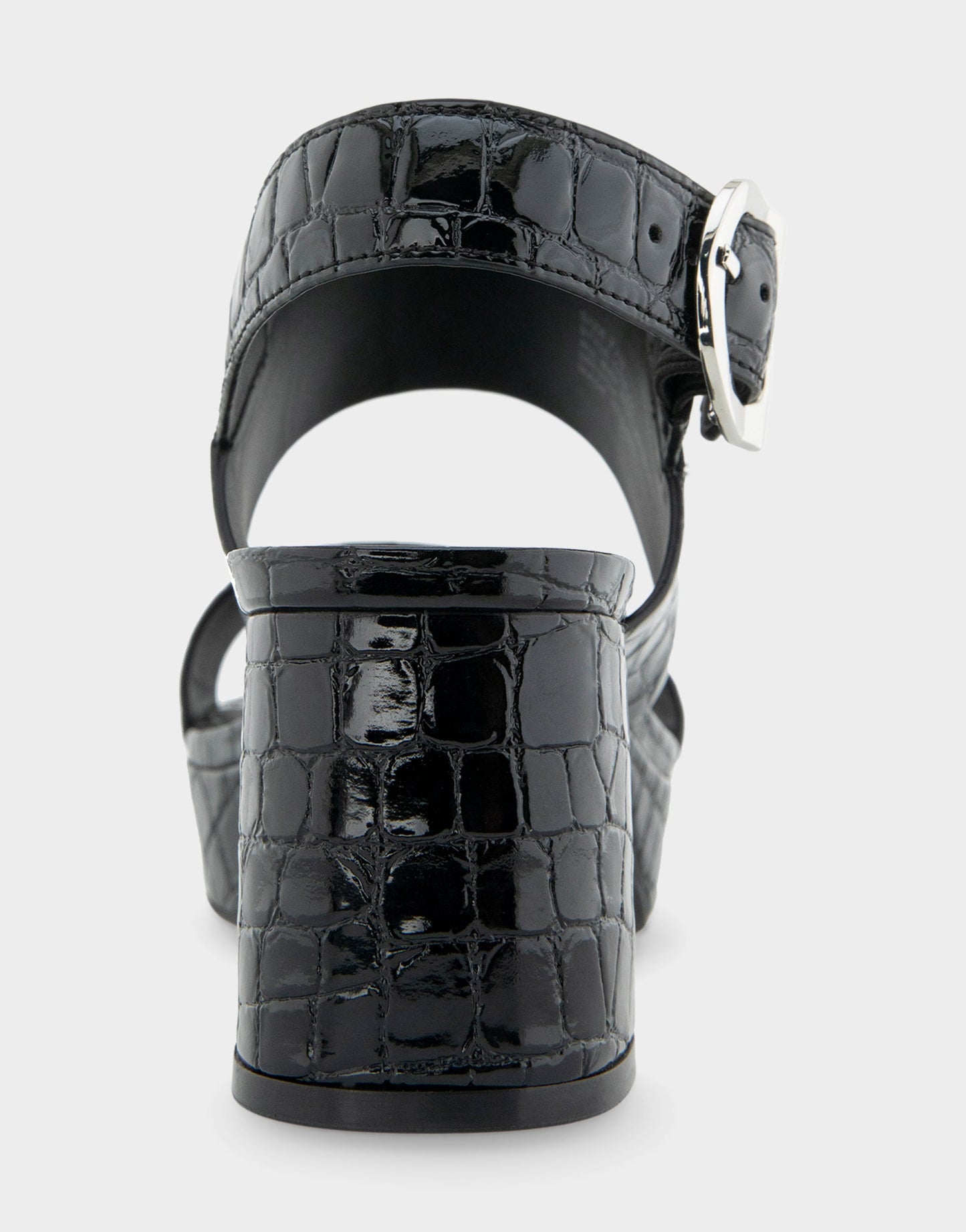 Aerosoles Comfortable Women's Platform Sandal in Black Jelly Croco Black Croco Faux Leather