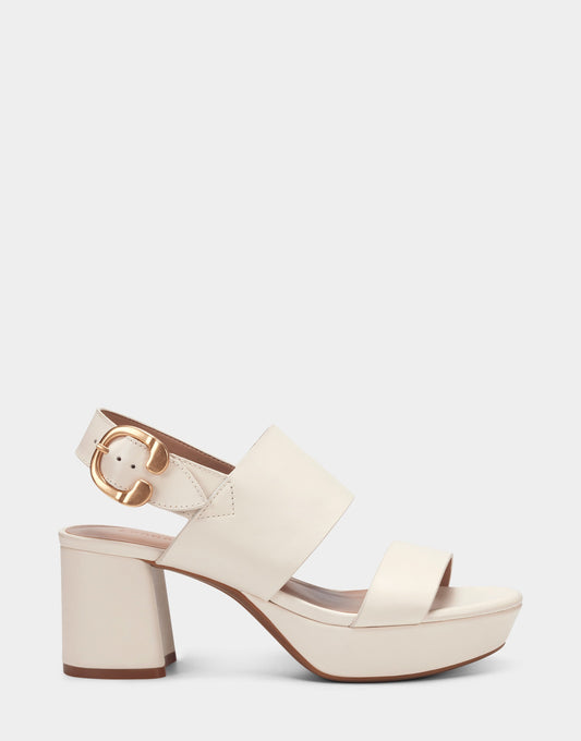 Aerosoles Comfortable Women's Platform Sandal in Eggshell Leather