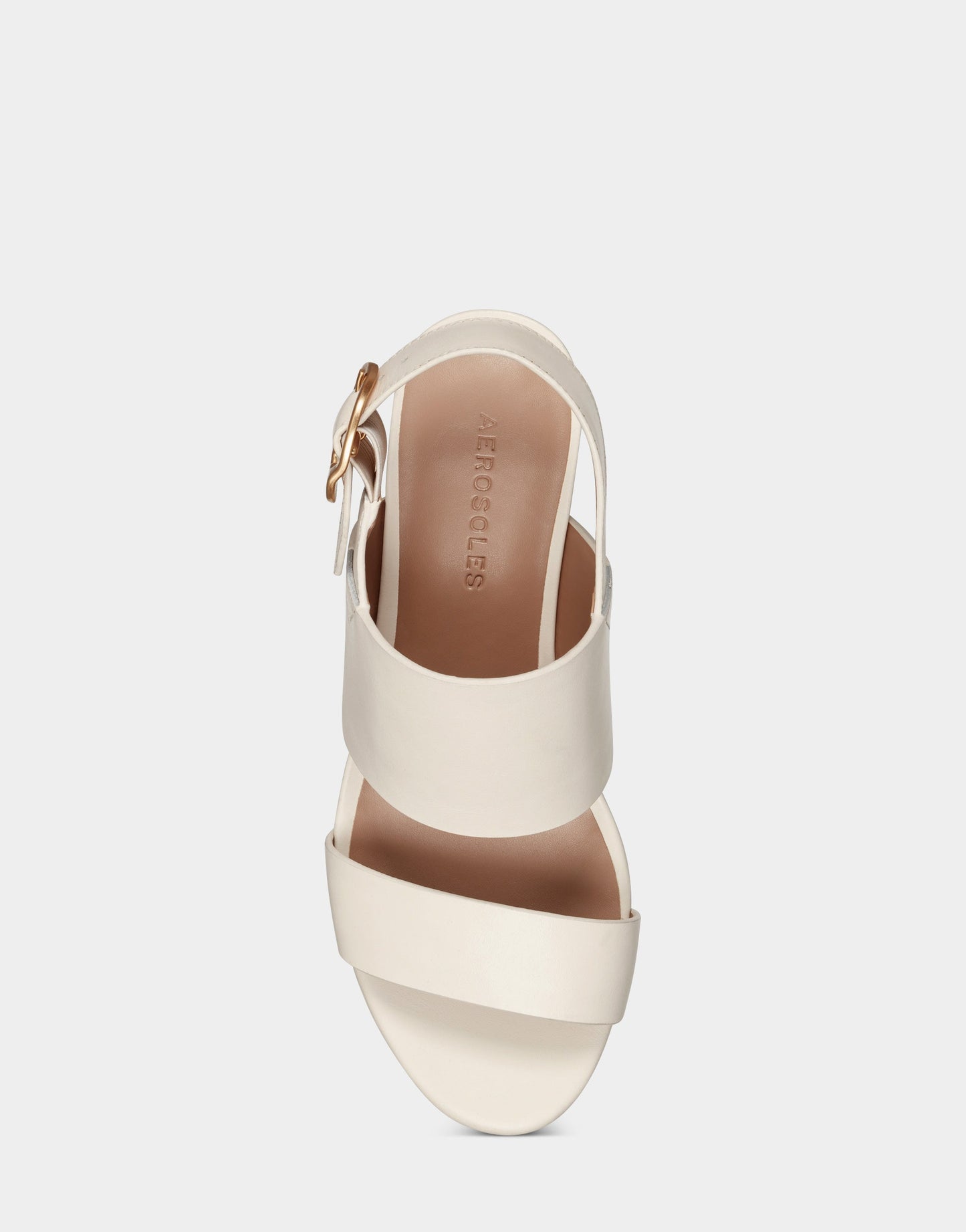 Aerosoles Comfortable Women's Platform Sandal in Eggshell Leather