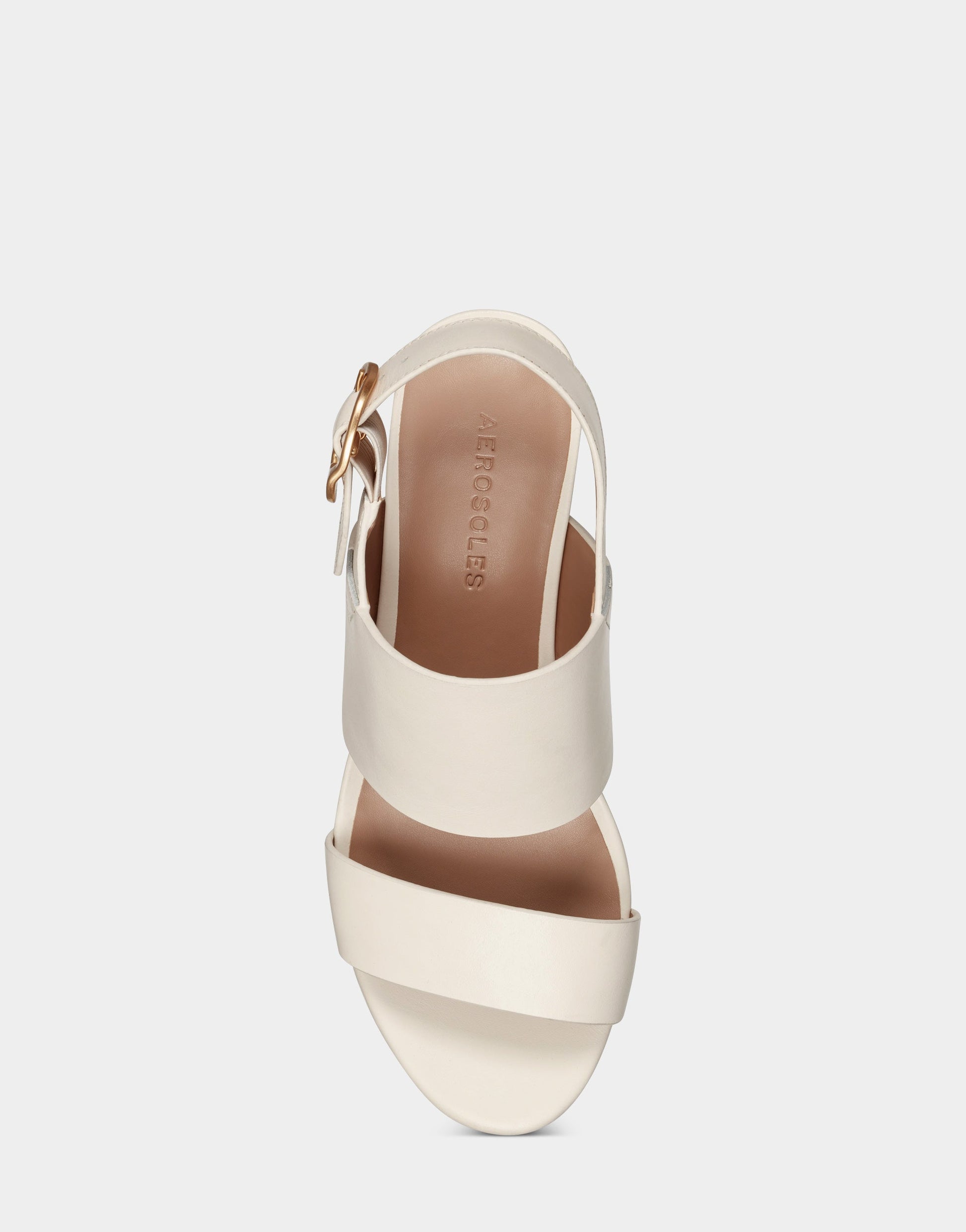 Aerosoles Comfortable Women's Platform Sandal in Eggshell Leather