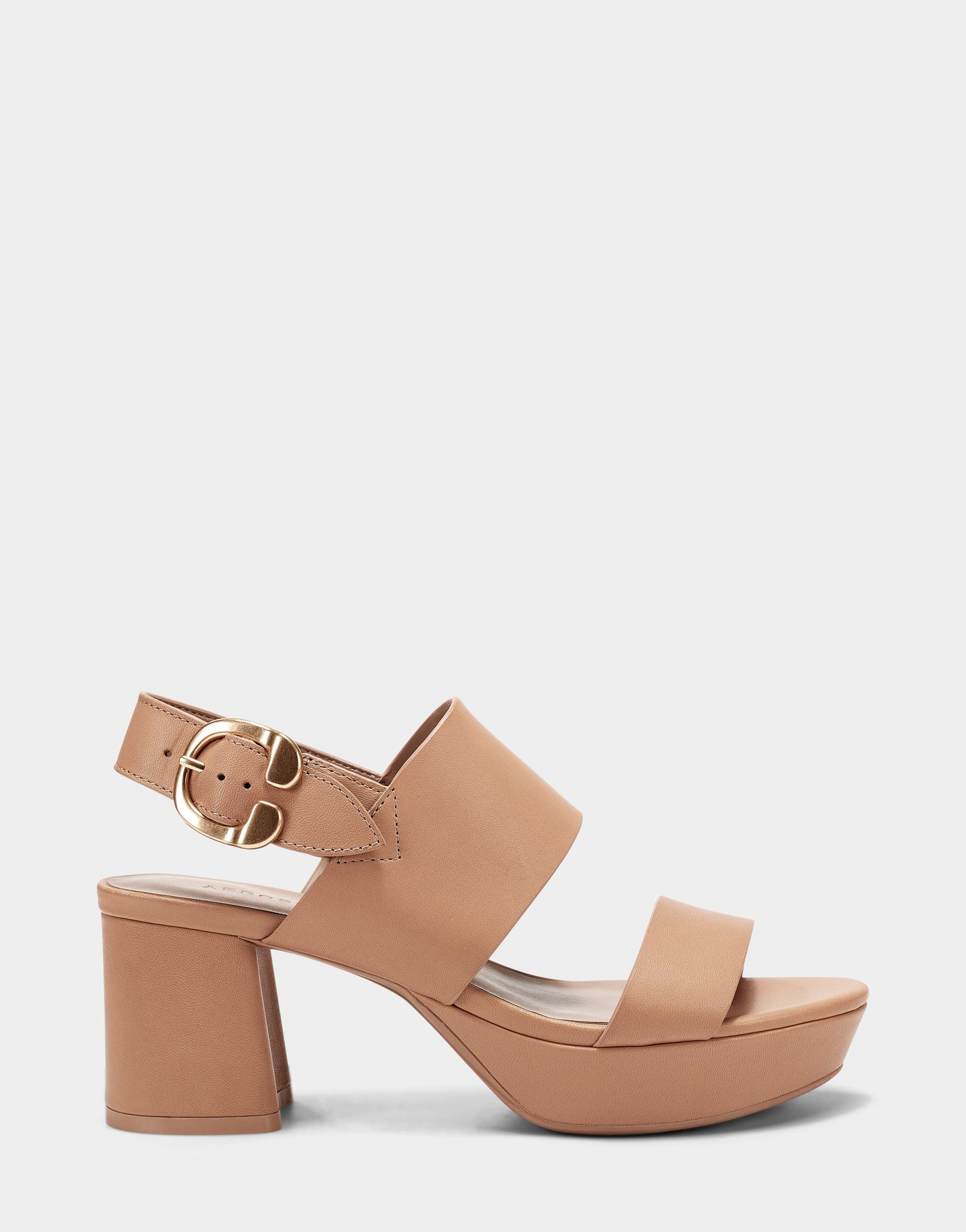 Aerosoles Comfortable Women's Platform Sandal in Nude Leather