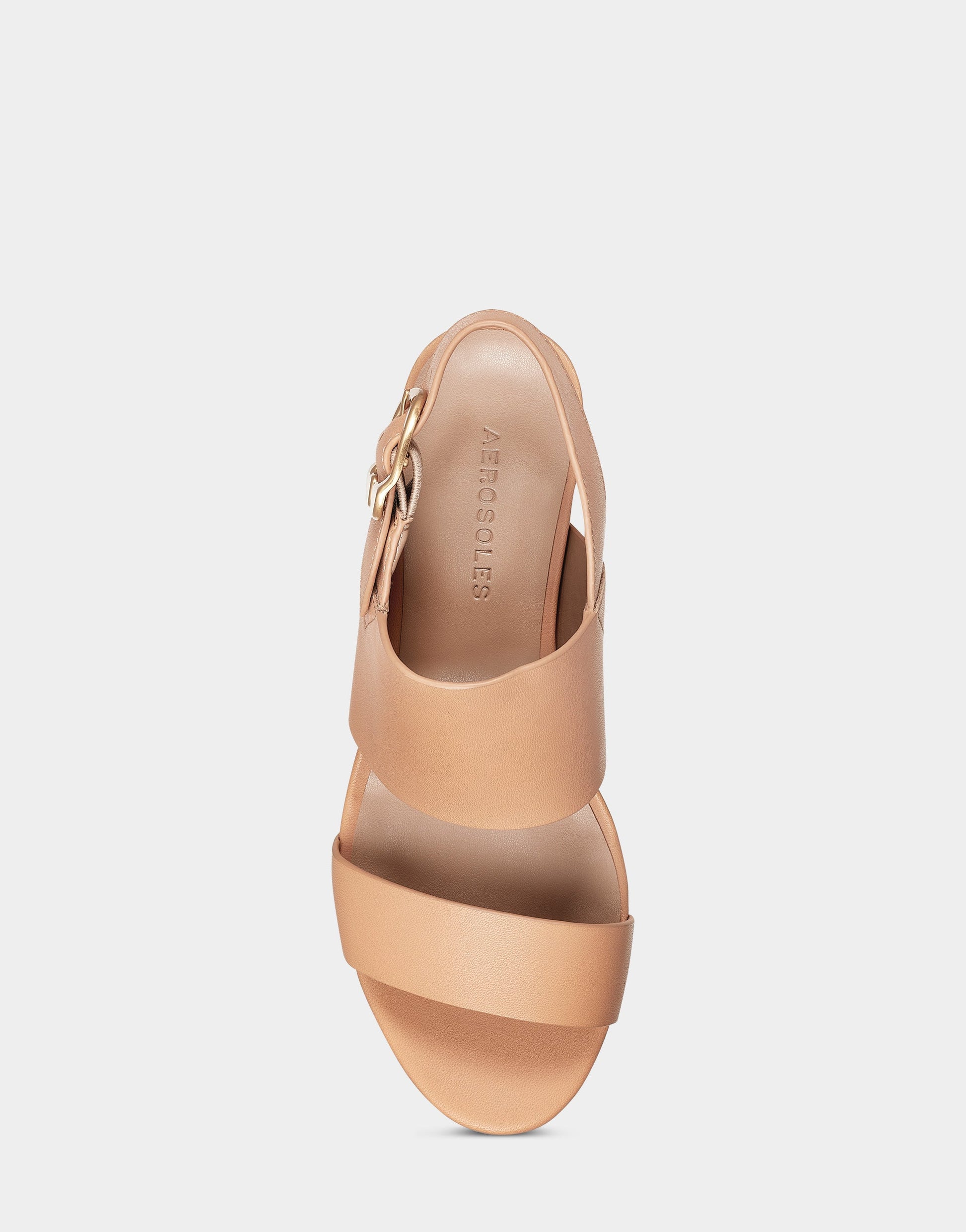 Aerosoles Comfortable Women's Platform Sandal in Nude Leather