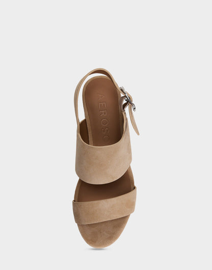 Aerosoles Comfortable Women's Platform Sandal In Cipria Suede