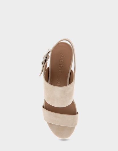 Aerosoles Comfortable Women's Platform Sandals in Stone Suede