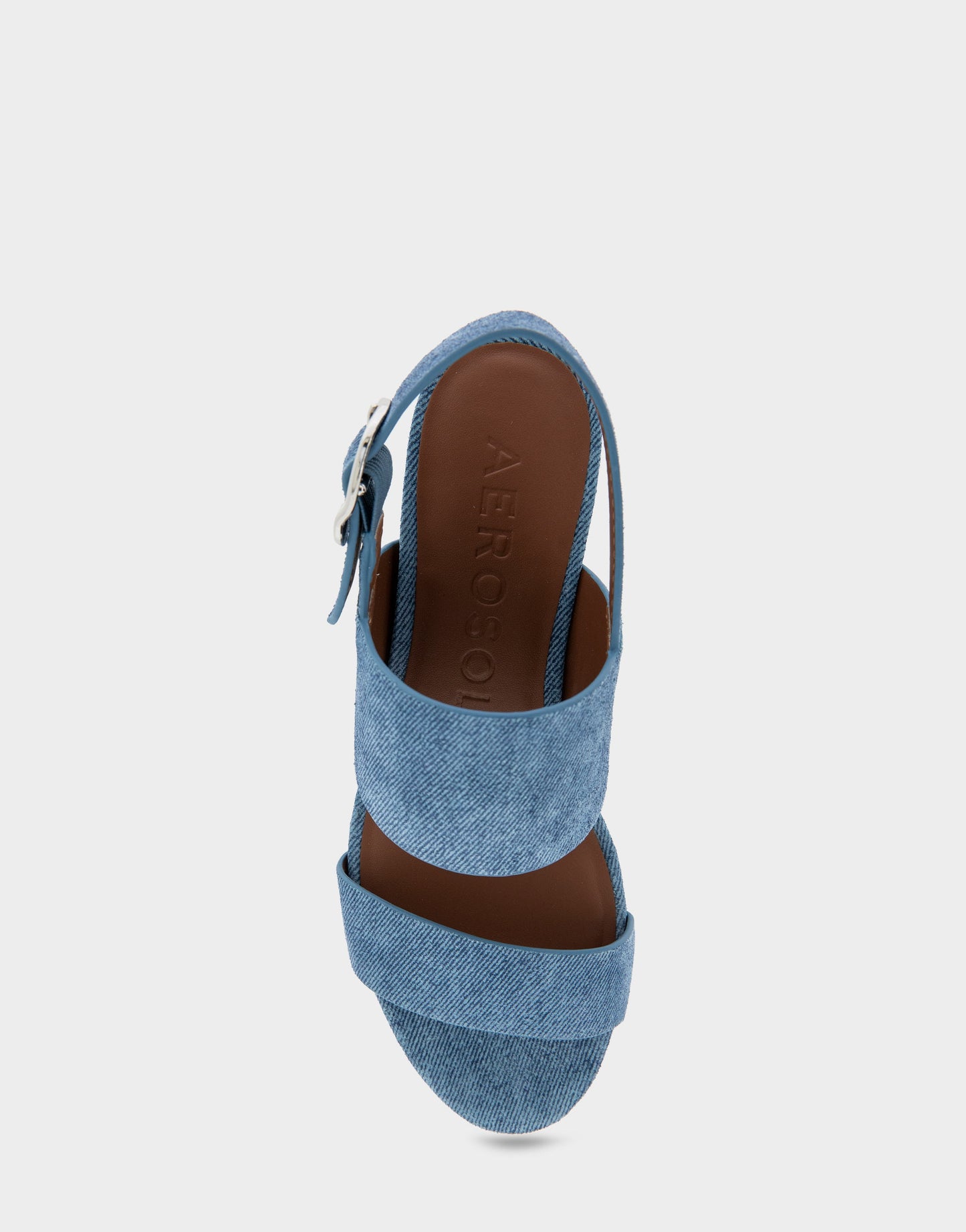 Aerosoles Comfortable Women's Platform Sandals in Blue Denim Suede