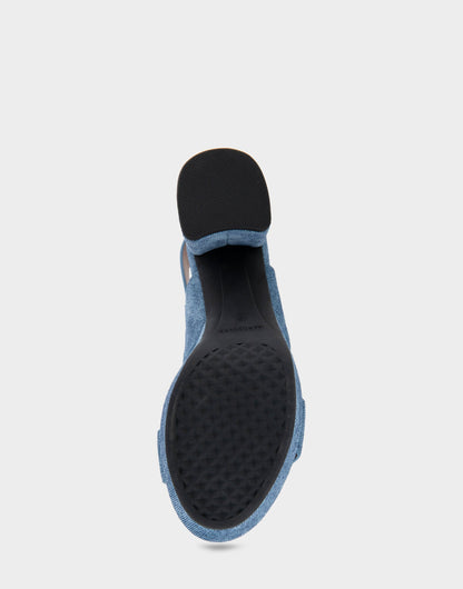 Aerosoles Comfortable Women's Platform Sandals in Blue Denim Suede