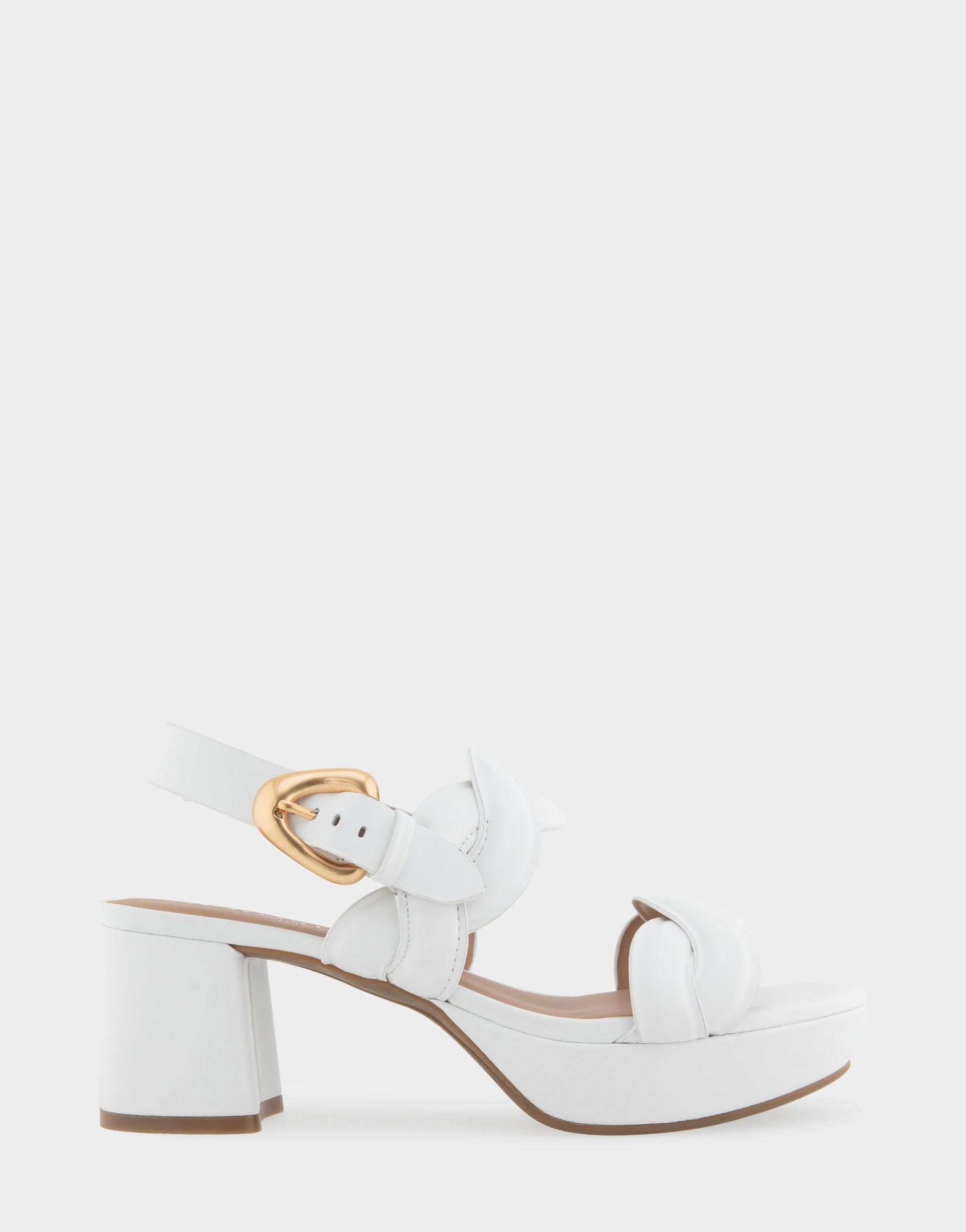 Aerosoles Comfortable Women's Platform Sandals in White Leather