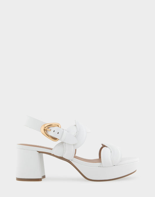 Aerosoles Comfortable Women's Platform Sandals in White Leather