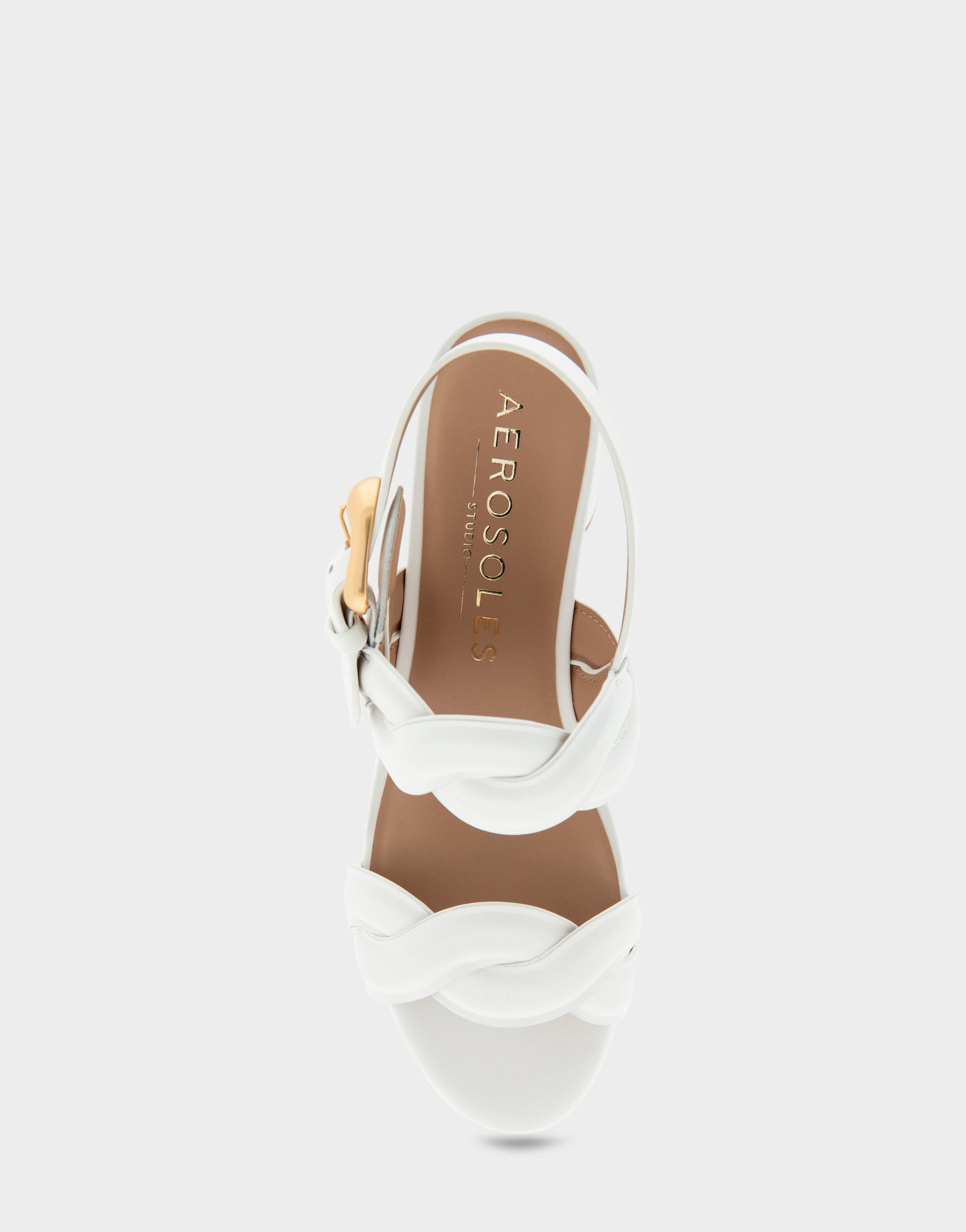 Aerosoles Comfortable Women's Platform Sandals in White Leather