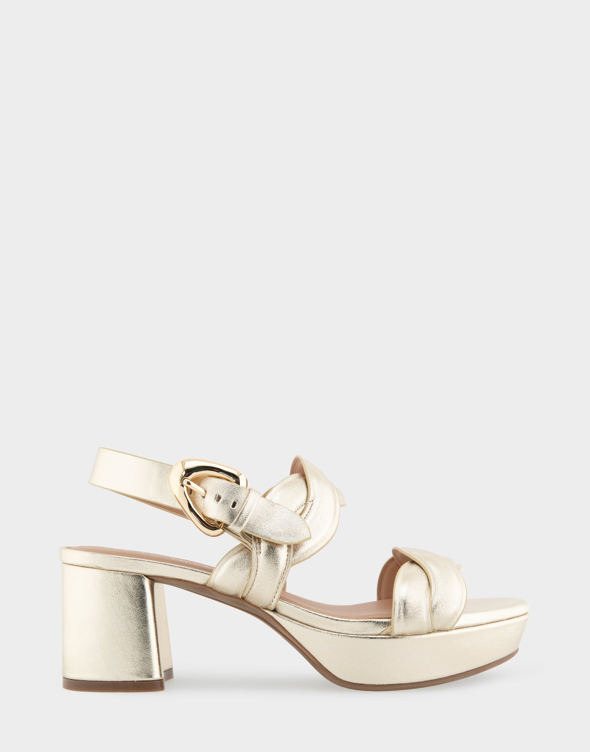 Aerosoles Comfortable Women's Platform Sandals in Soft Gold Leather