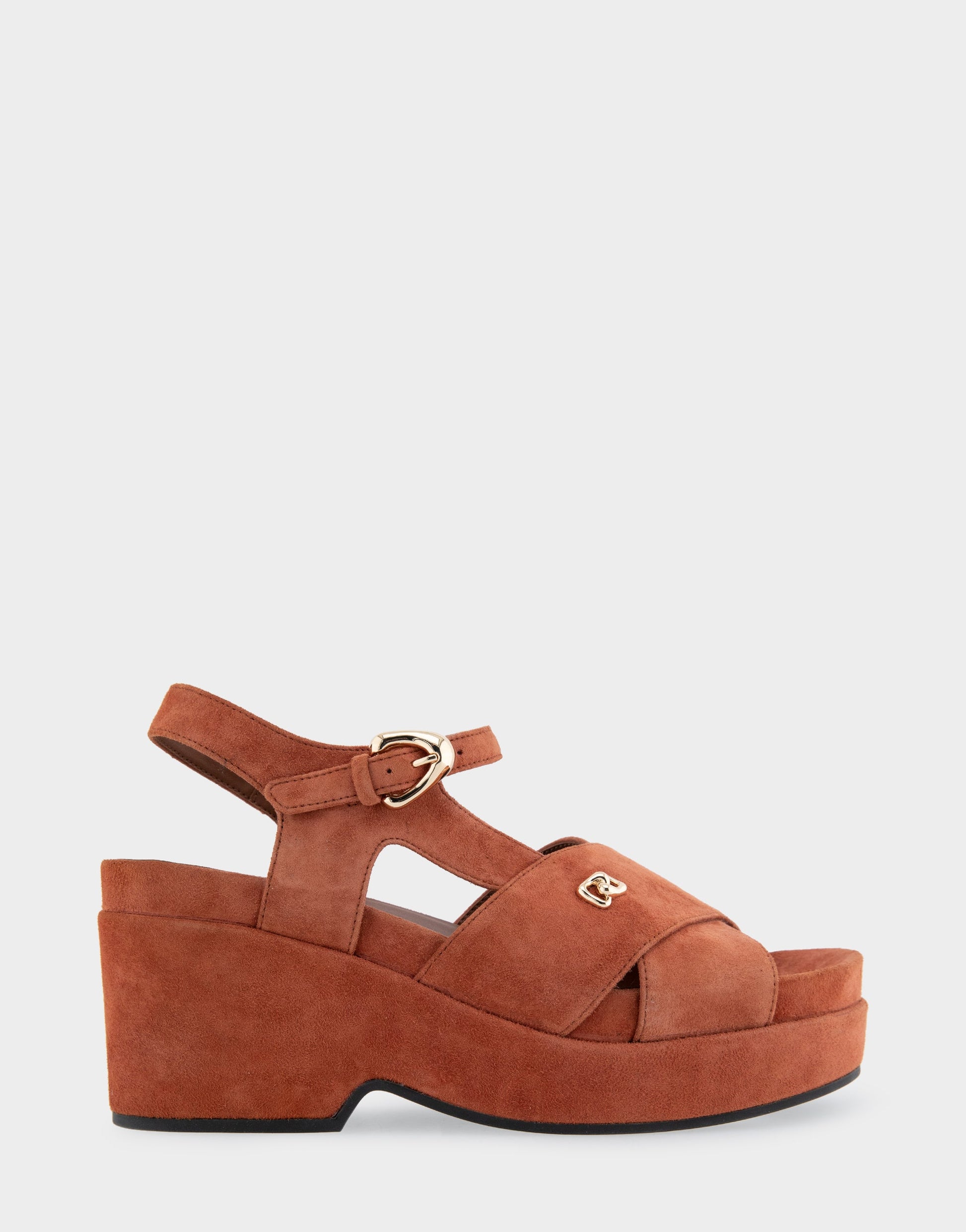 Aerosoles Comfortable Women's Platform Sandals in Rust Suede