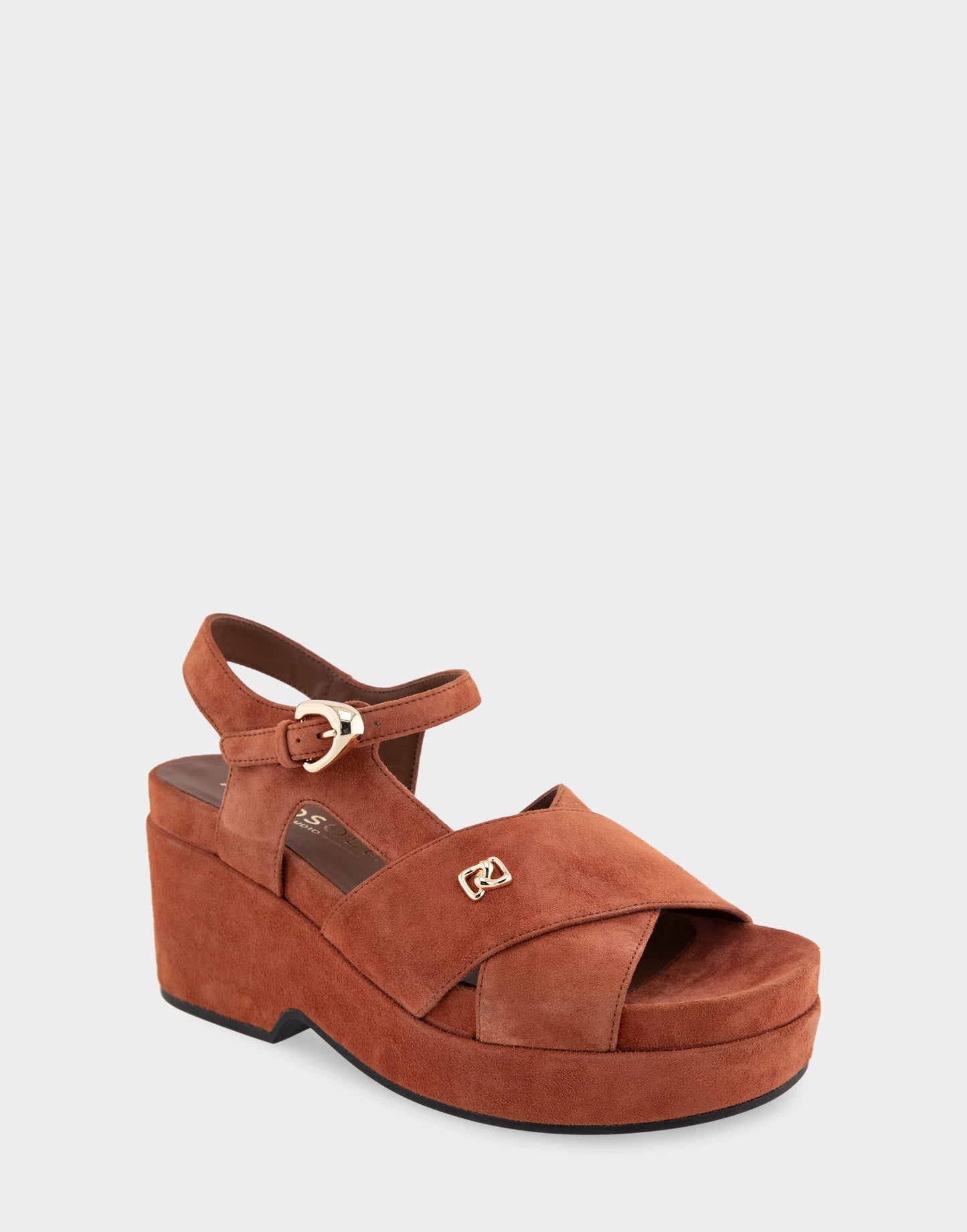 Aerosoles Comfortable Women's Platform Sandals in Rust Suede