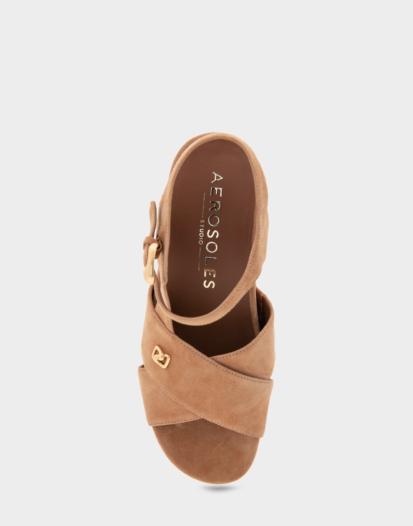 Aerosoles Comfortable Women's Platform Sandals in Tan Suede