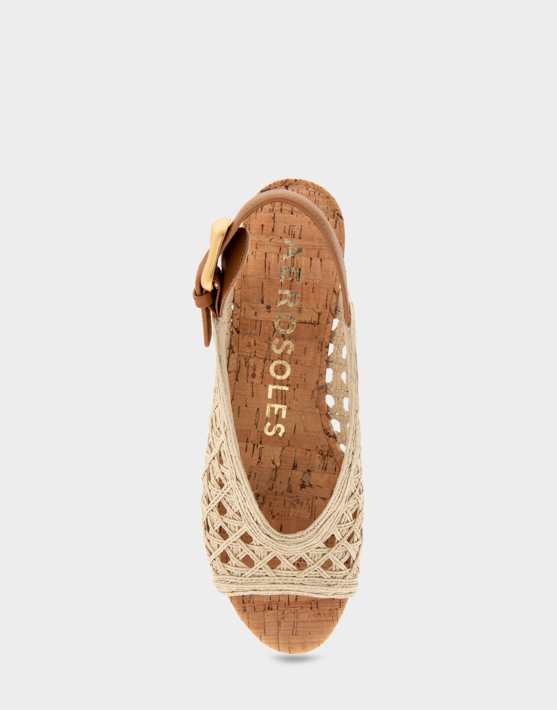 Aerosoles Comfortable Women's Platform Sandals in Natural/tan Embroidered Raffia Raffia Fabric