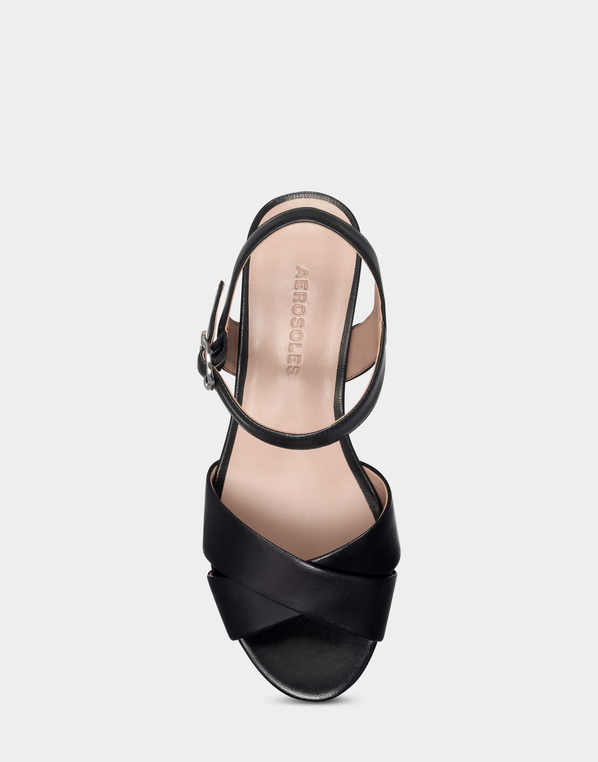 Aerosoles Comfortable Women's Sandal in Black Genuine Leather