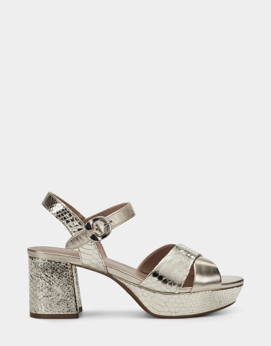 Aerosoles Comfortable Women's Sandal in Gold Genuine Leather