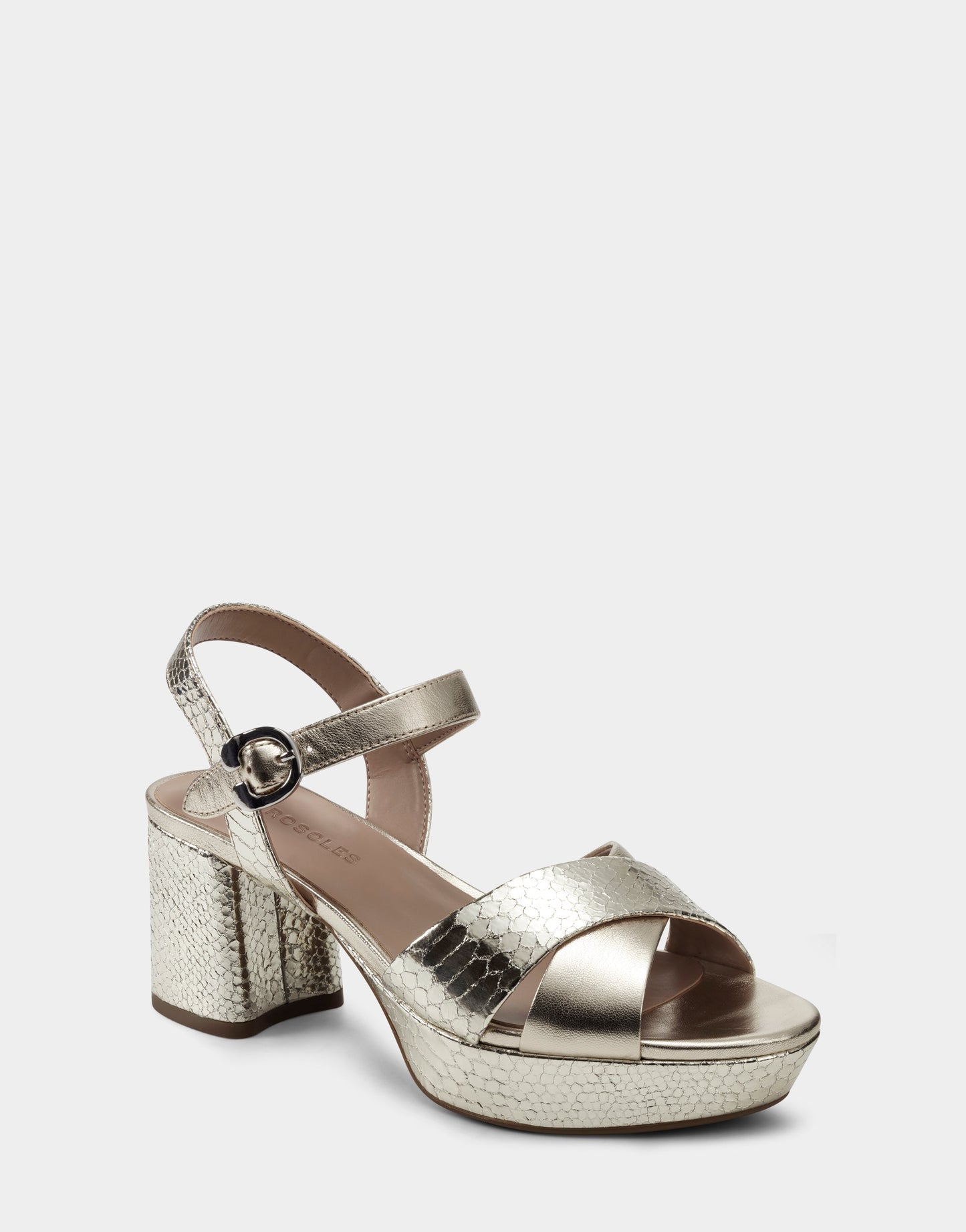 Aerosoles Comfortable Women's Sandal in Gold Genuine Leather
